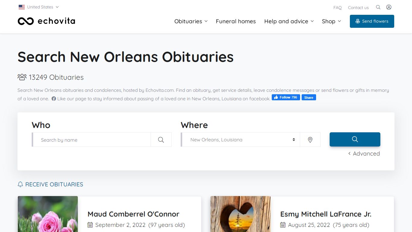 New Orleans Obituaries - Latest Obituaries in New Orleans, LA - Echovita